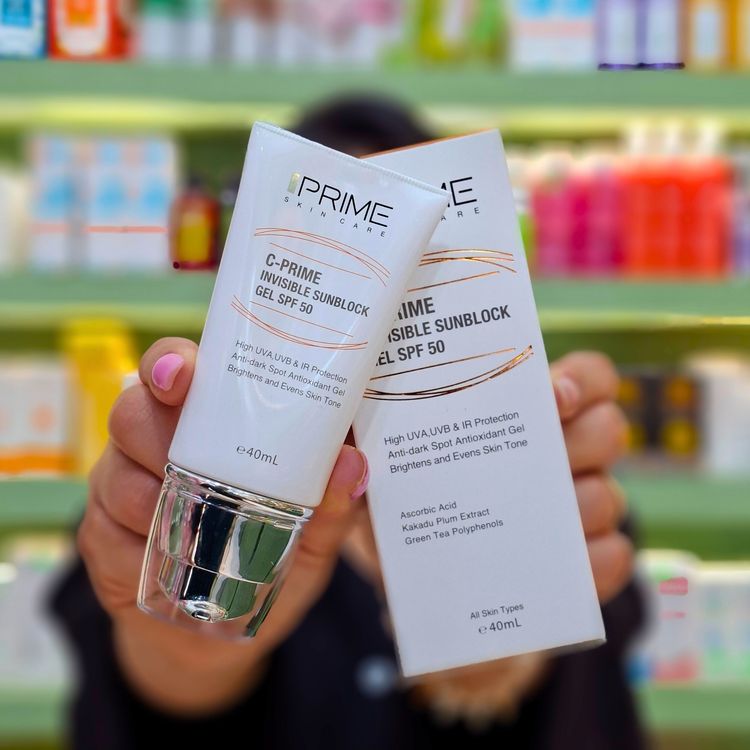 ژل ضد آفتاب پرایم بی رنگ SPF50 حاوی ویتامین سی حجم 40 میل