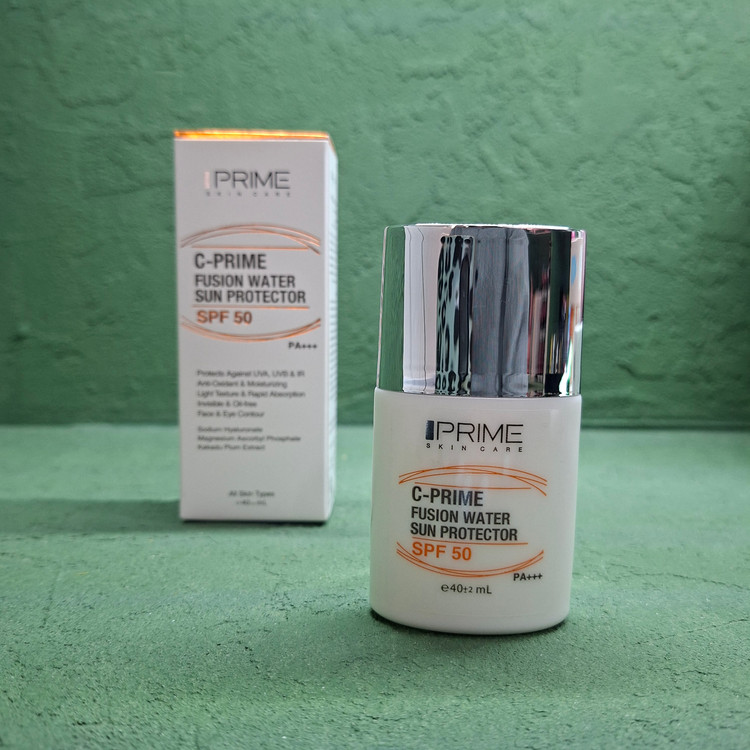 فلوئید ضد آفتاب پرایم مدل فیوژن واتر حاوی ویتامین سی با SPF50 حجم 40 میلی لیتر