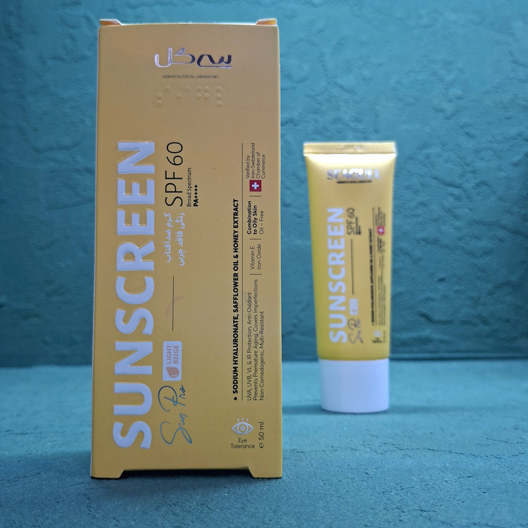 کرم ضد آفتاب رنگی سی گل با SPF60 مناسب پوست معمولی تا چرب حجم 50 میلی لیتر